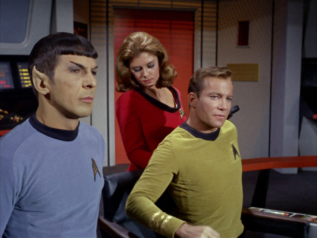 Kirk gets a back massage from Yeoman Not Rand